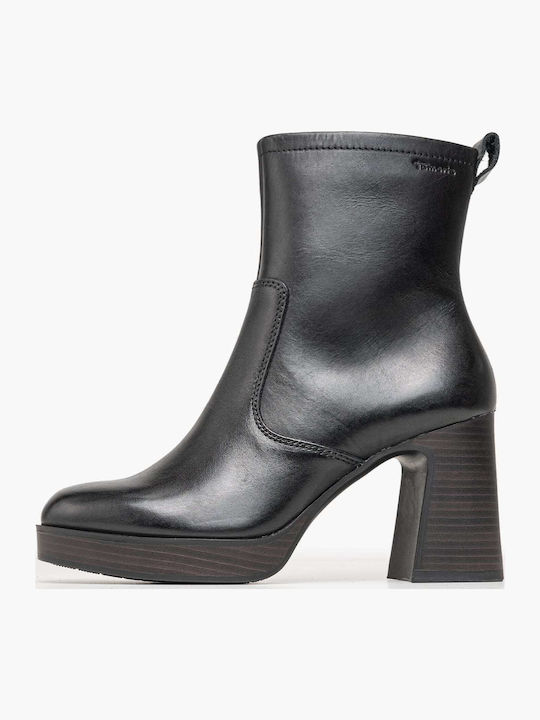 Tamaris Leather Women's Ankle Boots Black