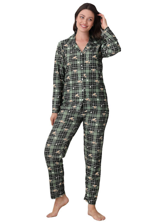 Boyraz Set Pijamale pentru Femei Plaid