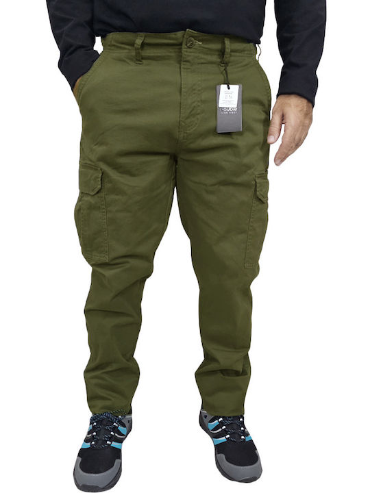 Double Trousers Cargo Elastic Dk-khaki