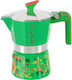Pedrini Stovetop Espresso Pot Inox Green