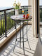 Outdoor Bar Free Standing Metal Table Black 60x60x101cm
