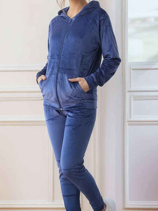 Remix Women's Dark Blue Set with Pants with Ela...