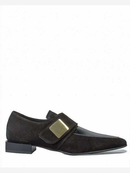 Δερμάτινα Γυναικεία Loafers σε Μαύρο Χρώμα