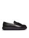 Leather Women's Loafers in Black Color