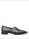 Leather Women's Loafers in Black Color