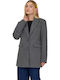 Femeie Dark Grey Mel Grey Palton cu Nasturi