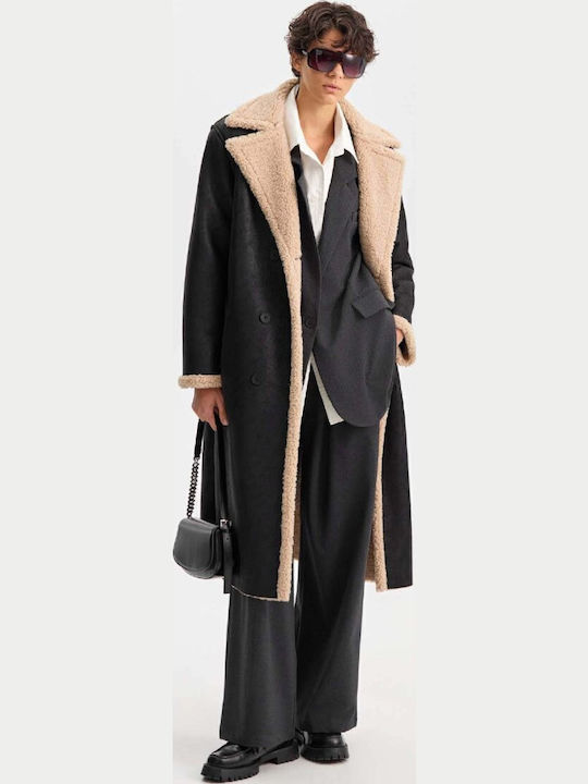 Eleh Women's Long Fur Black