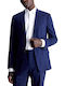 Men's Winter Suit Jacket Slim Fit Blue