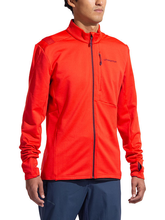 Men's Fleece Cardigan Mountain Red