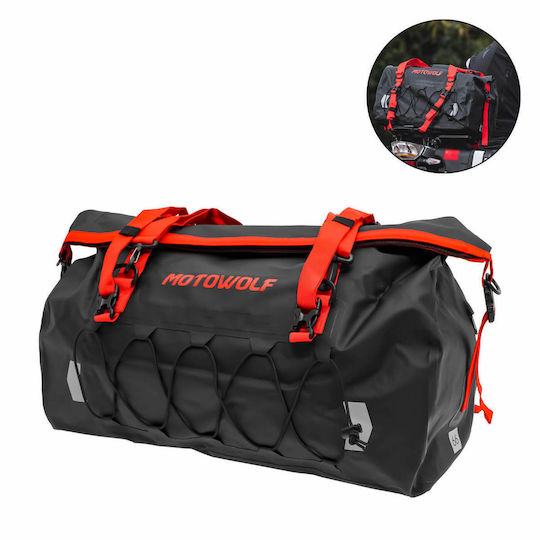Motowolf Mb4r66l Motorcycle Tail Bag Waterproof 66lt In Black Colour