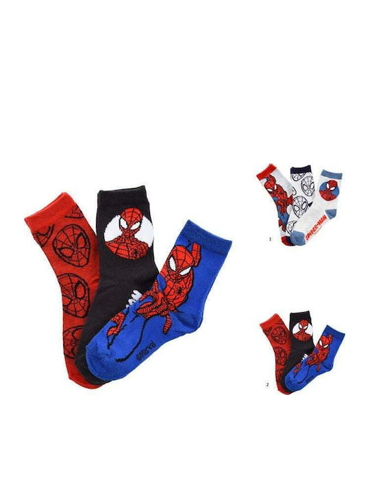 Superheroes Παιδικές Κάλτσες Κόκκινο 3 Ζευγάρια