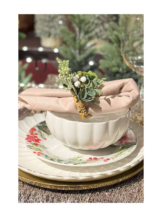 Kaemingk Weihnachtlich Serviettenring Weiß L8xB7xD6cm.