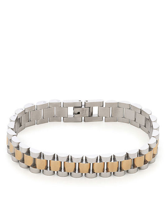 Visetti Men's Steel Gold Plated Bracelet 22cm