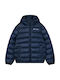 Kids Casual Short Hooded Jacket Blue