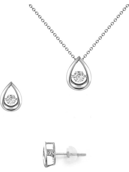 Margaritari Σετ Κοσμημάτων από Λευκόχρυσο 18K