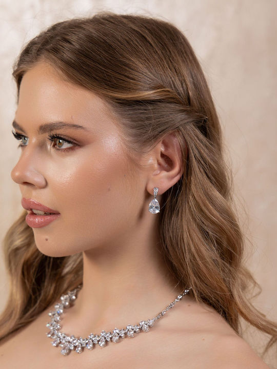Hair Duty Set mit Halskette & Ohrringe mit Steinen