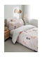 Vesta Home Kitty Set Kids Duvet Cover Single With Cotton Pink Pillowcase 170x240cm