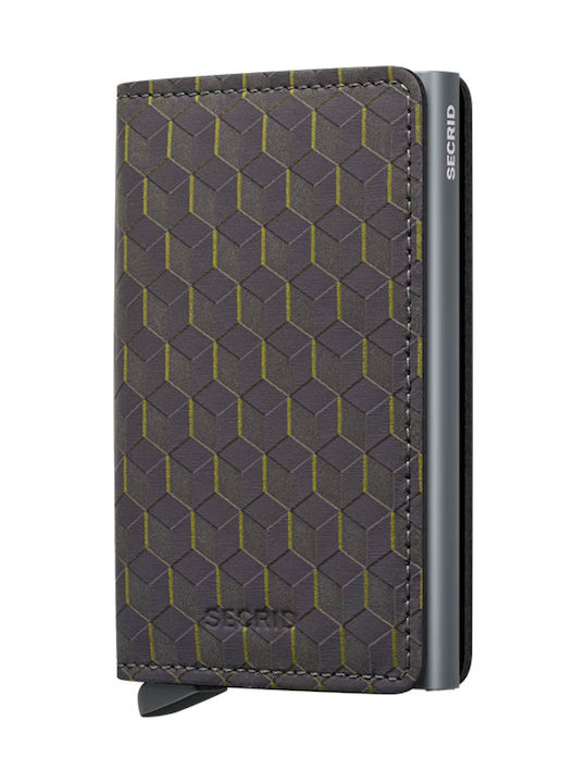 Slimwallet Optical Кожен Мъжки Портфейл с RFID Сив