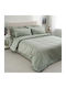 Vesta Home Cotton Satin Duvet Cover Set 260x240cm King Size with 2 Pillowcases Nemesis Olive