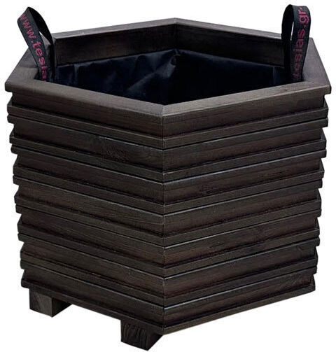 Tesias Group Γλάστρα Ξύλινη Macassar 52x52x36εκ.