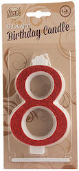 Giant Number Candles No.8 Red Lumea Candle