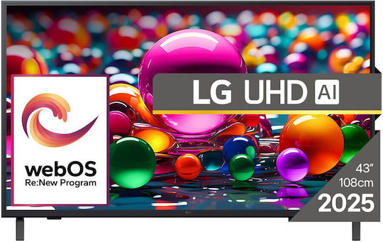 LG Smart Τηλεόραση 43" 4K UHD LED 43UA74003LB HDR (2025)