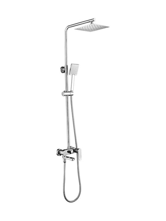 Acquanet Shower Column without Mixer Silver Acquanet Shower Column without Mixer Silver