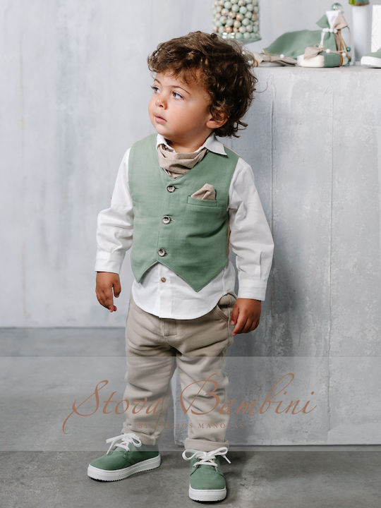 Stova Bambini Boys Baptism Suit with Vest 8pcs Turquoise