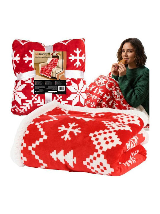 Ruhhy Κουβέρτα Fleece Καναπέ 130x170εκ. Κόκκινη