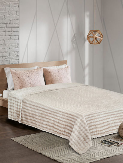 Madi Puffella Decke Fleece Einzeln 160x220cm Beige