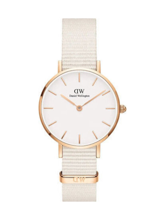Daniel Wellington Petite Womens Watch 28mm Battery with Fabric Strap Chalk