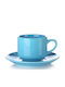 Madras Hellblau Tasse Kaffee aus Porzellan 200ml