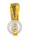 14K White Gold Pendant Pearl Zircon F126480