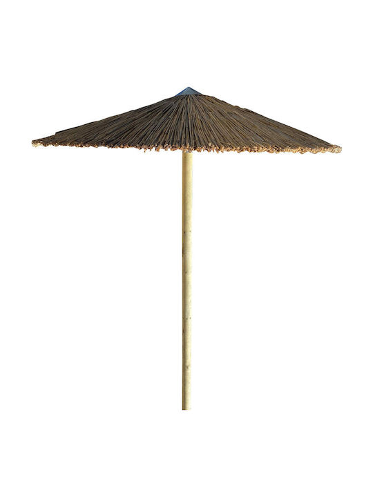 Professional Wicker Wooden Light Blue Parasol 3x3m
