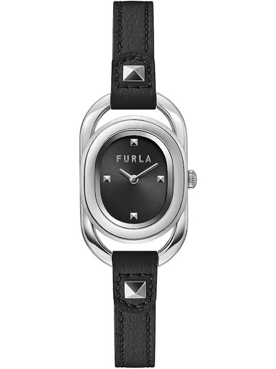 Furla Damen Uhr mit Schwarz Lederarmband