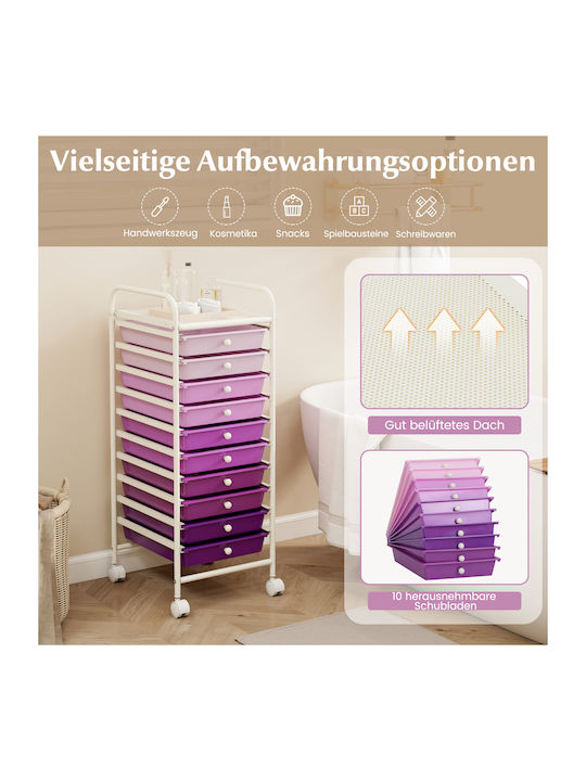 Drawers Storage Made of Metal & Plastic L33xW37xH86cm
