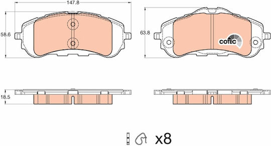 Trw Gdb2044 Brake Pad Set Disc Brake