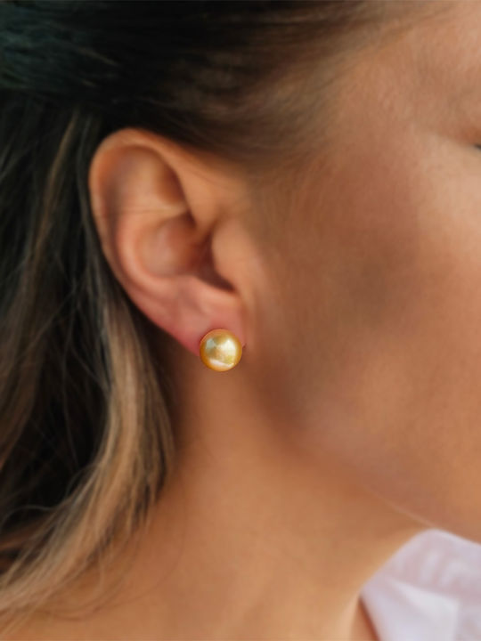 18K Gold South Sea Pearl Earrings F126548