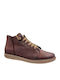Leather Women's Ankle Boots Burgundy