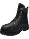 Leder Stiefeletten Damen Schwarz