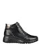 Leder Stiefeletten Damen Schwarz
