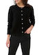 Women's Knitted Cardigan with Buttons Black