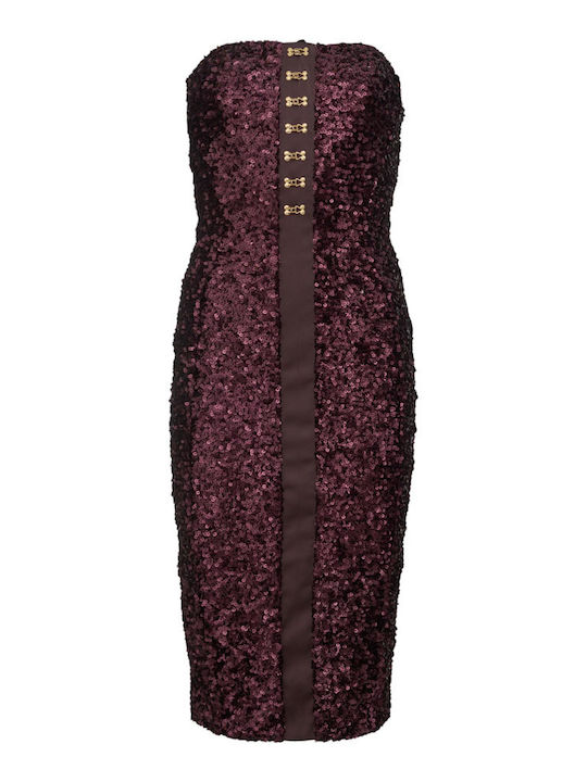 Elisabetta Franchi Evening Dress Burgundy AB88357E2 | Skroutz.mt