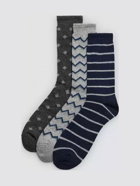 Ysabel Mora Bărbați Șosete cu Model Grey-blue 3...