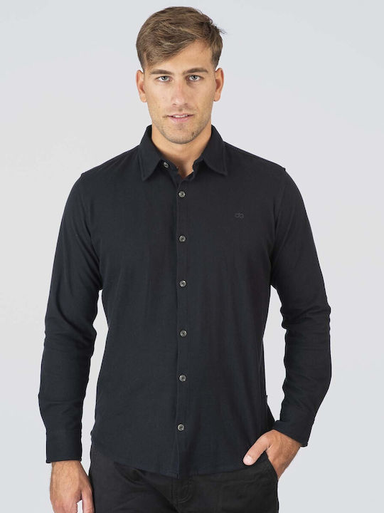 Double Long Sleeve Shirt in Regular Fit Blue Black