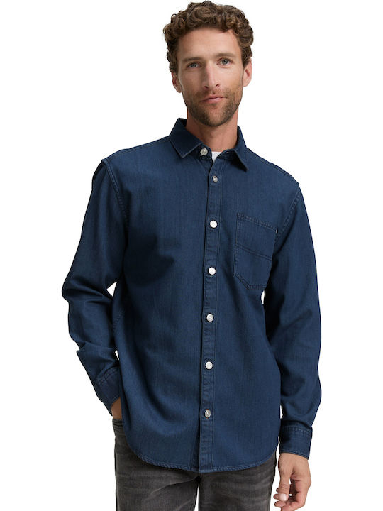 Дълъг ръкав Риза Used Dark Stone Blue Denim