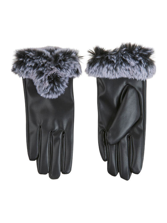 Verde Women's Fleece Gloves with Fur Black