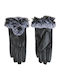 Women's Fleece Gloves with Fur Black