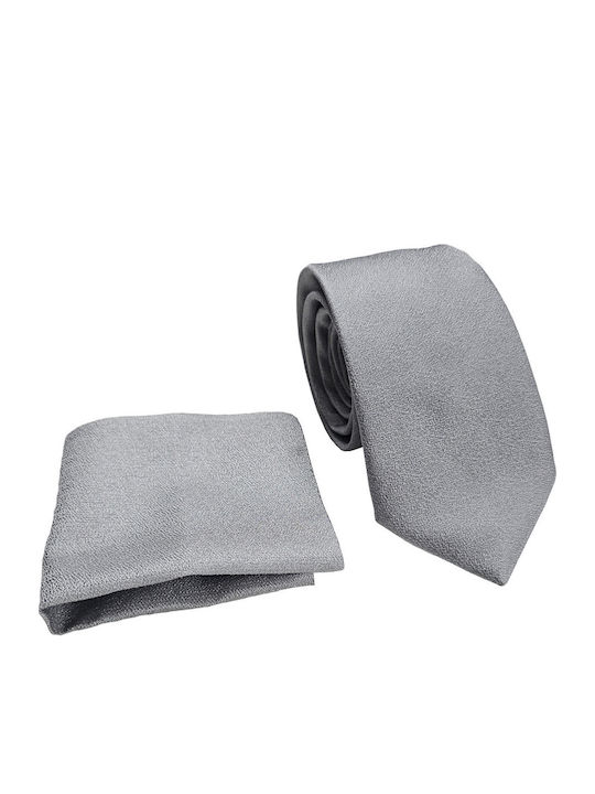Moor Men's Tie Set Synthetic in Silver Color