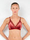 Gisela Bordeaux Samt Bralette Ohne Bügel Kode 2/10136t